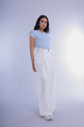 Semi-Classic Wide Leg Pants (Off-White)