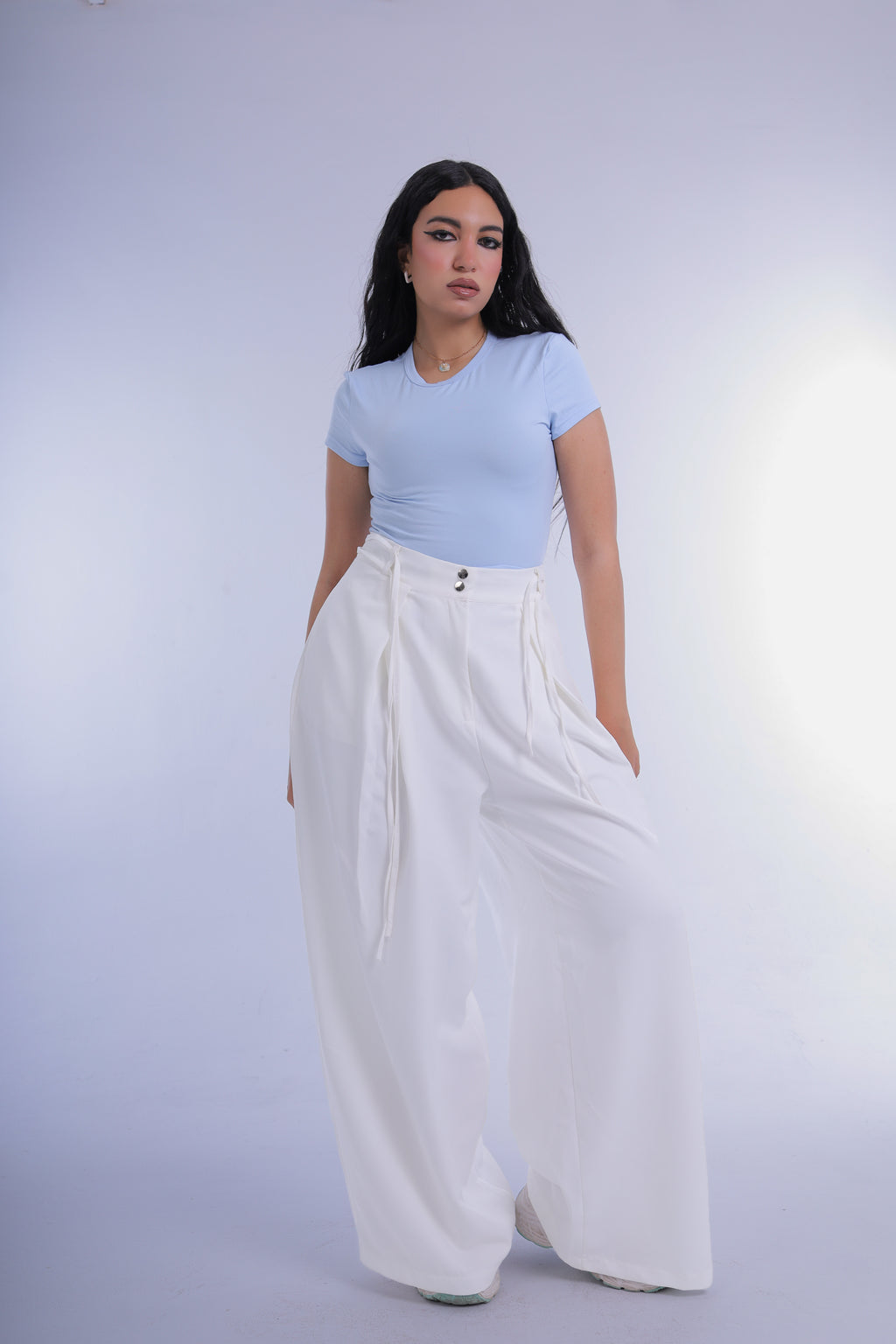 Semi-Classic Wide Leg Pants (Off-White)